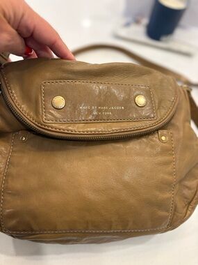 Marc by Marc Jacobs Cognac Leather Shoulder Bag with Gold Accents